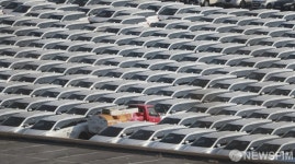 대형 주차장 가득 메운 타다 차량