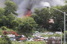 일산 화재 불길 치솟는 덕이동 폐차장