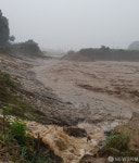 둑 붕괴돼 흙탕물 범람한 산양저수지