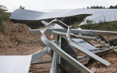 산사태에 파손된 패양광 발전시설