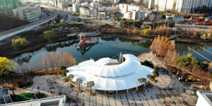 용인 동백호수공원 야외무대 비가림막 설치