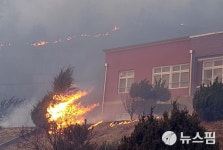 안동 산불 인근 임동중학교로 확산...주민 대피령