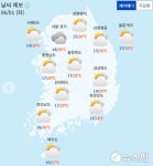 [오늘날씨] 서울·경기 북부 오전 비…낮 최고 30도