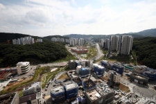 논란 속 공사 진행중인 대장동 개발사업 현장