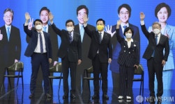 전북 합동연설회 마친 더불어민주당 대선 경선 후보들