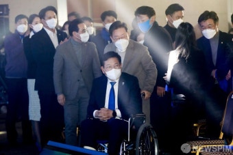 서울시당 선대위 출범식 참석하는 이재명 - 송영길