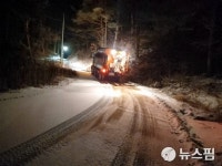 울진군, 금강송·온정면 눈·한파...결빙 주의 당부