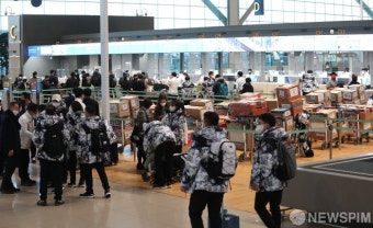 한국 선수단 본진 74명 베이징으로