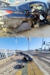 안동 법원 앞 교차로서 만취 20대 몰던 BMW 신호등 충돌...2명 중상
