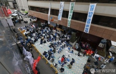 전 조합원 상경 집회하는 전국택배노동조합