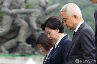 현충원 참배하는 최진석 상임대표-양향자 공동대표