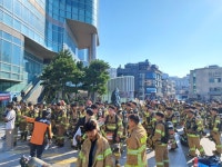 부산소방, 전국소방공무원 해운대 LCT 계단 올라