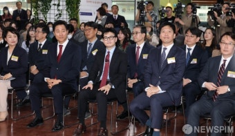 '범죄피해자 원스톱 솔루션 센터' 협약식 참석한 오세훈과 한동훈
