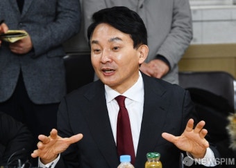 전통시장 상인과 간담회 여는 원희룡 국민의힘 계양을 후보