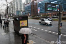 서울 시내버스 파업  한적한 버스 정류장
