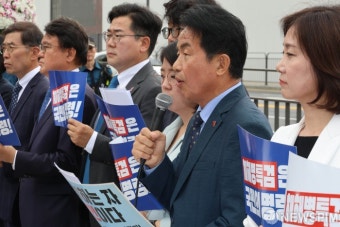 해병대원 특검법 수용 발언하는 윤종오 진보당 원내대표