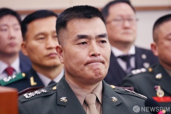 입 굳게 다문 박정훈 전 해병대 수사단장