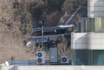 진입로 막힌 대통령 관저