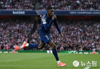 [UCL] '이강인 벤치' PSG, 아스널 원정 1-0… 뎀벨레 결승골