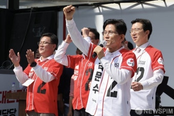 김문수 대통령 후보, 진주 거리유세 현장