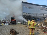 상주 자원재활용시설서 화재....진화 중