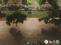 광명시, 시간당 46.6mm 폭우...목감천 너부대교 '홍수주의보'