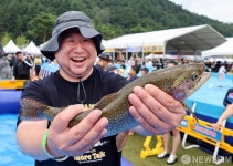 평창의 명물 송어잡기 체험하며 더위 탈출