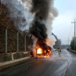 칠곡서 도로세척업체 트럭 고압세척기 주유 중 화재…인명피해 없어