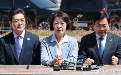원팀 간담회, 인사말 하는 추미애 경기지사 후보