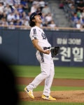 [AI상보] '곽빈 6이닝 113구 8K 무실점' 두산, 삼성 7-0 제압