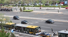 [포토]베이징 창안제 통과하는 김정일 국방위원장