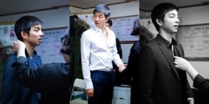 공유, 밤톨머리+날렵해진 옆선 눈길…감출 수 없는 수트 간지 용의자 기대된다