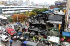 [포토]동대문종합시장 옆 원단상가 화재 현장