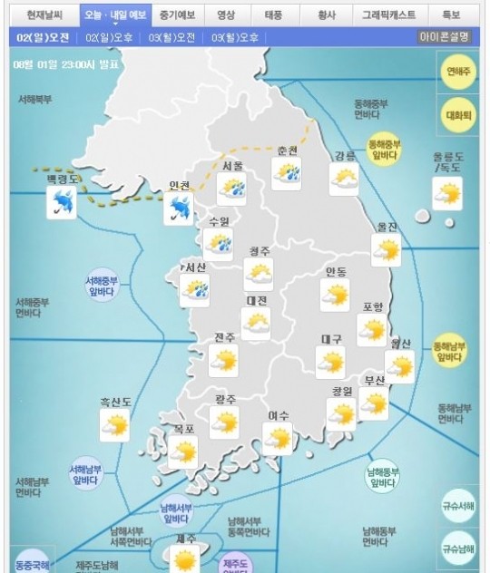 전국 대다수 지역 강우 예상, 서울 35도 찜통더위 주의!