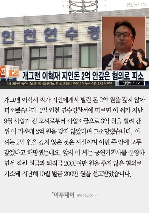 이혁재씨와 기타 유명인들, 9천666명 고액·상습체납자 명단 공개!
