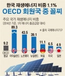 [데이터뉴스] 한국 재생에너지 비중 1%…OECD 최하위