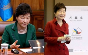 박근혜 대통령, 총선 때 ‘빨간 옷’ 오늘은 ‘녹색 옷’ 어떤 메시지?