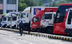 [포토] 미세먼지 감축, 대형 화물차는?