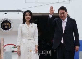 [포토] 윤석열 대통령, 나토 정상회의 참석…김건희 동행