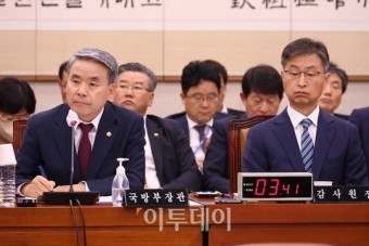 [포토] '사의표명' 이종섭 국방부 장관, 법사위 출석