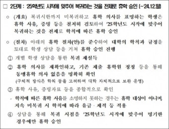 의대생 내년 1학기 돌아오면 조건부 휴학 허용…미복귀 땐 ‘유급·제적’