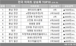 [아파트값 상승 톱10] 충남 천안시 펜타포트3블럭 등