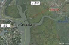 신 압록강대교, 북한 허허벌판서 뚝