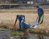 영주시 가흥2동 주민자치위, ‘코로나19’ 대응 서천주변 방역 실시