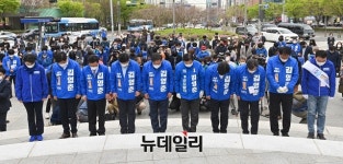 [포토] 송상현동상 참배하는 김영춘-김태년