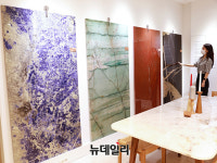 [포토] 브라질 천연 대리석 브랜드 오로라 스톤 롯데百 입점