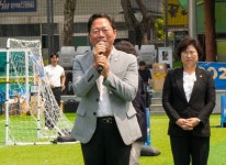 [포토]정조대왕배 전국유소년·여자축구대회에서 축사 하는 김승원 의원