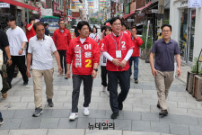 [포토] 하남 신장시장 찾은 송언석·이용