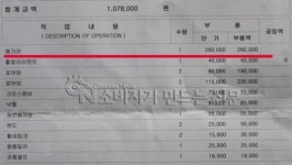 부품비와 공임비 묶어 슬~쩍 바가지