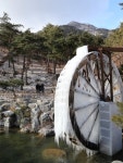 동장군의 위력, 꽁꽁 언 동의보감촌 물레방아